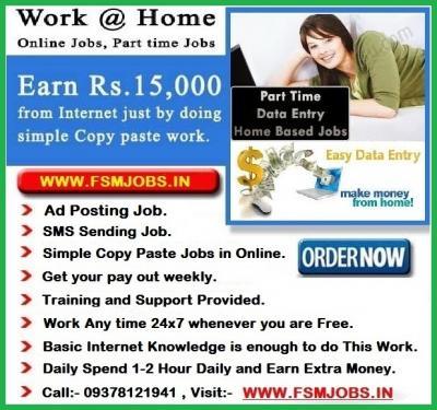DO WANT GENUINE ONLINE HOME BASED WORK, HOME BASED INTERNET JOBS. VISIT:- WWW.FSMJOBS.IN